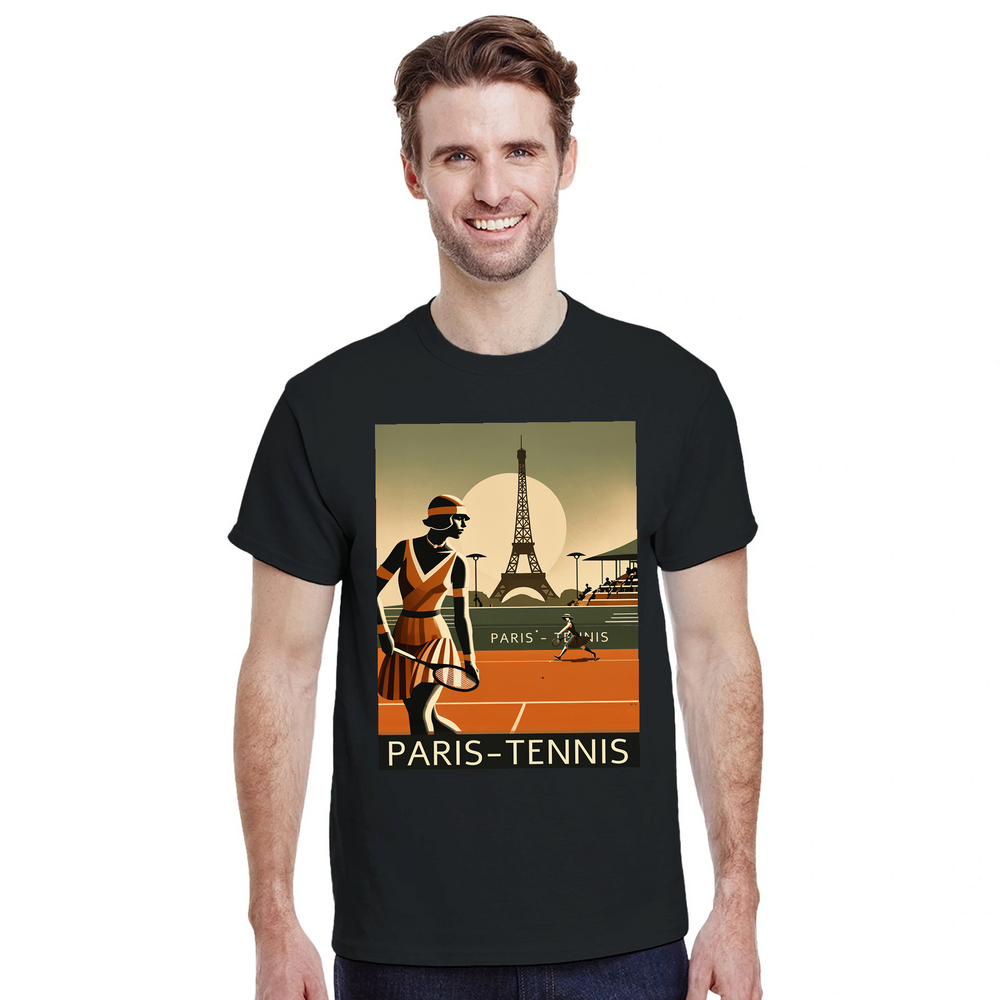 T-shirt style court Paris Tennis T shirt chic design spirit elegance tee perfect enthusiast today love game sizes S M L XL XXL
