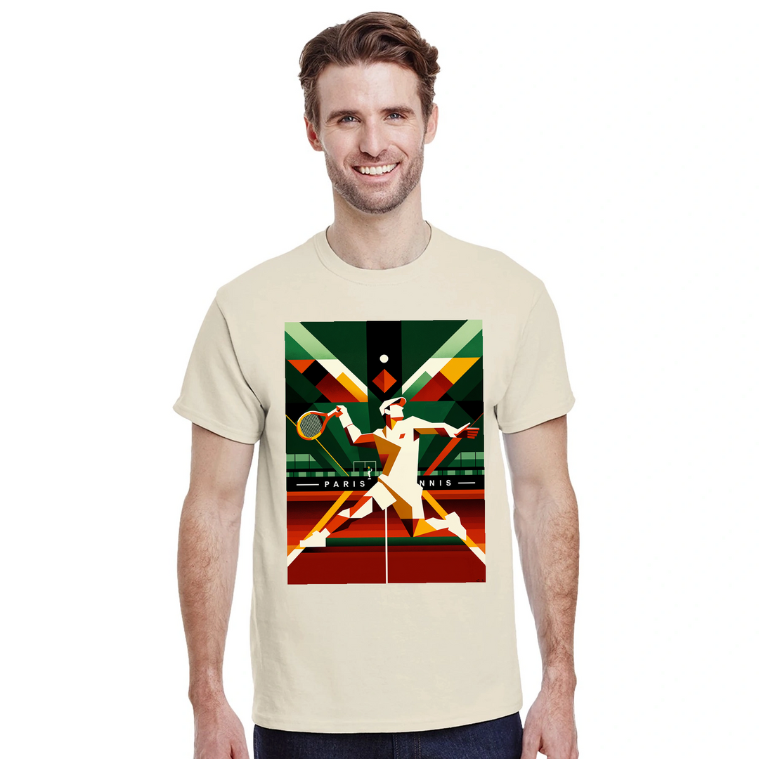 T-shirt τένις Παρισιού με κομψό σχέδιο, ιδανικό για γήπεδο και καθημερινές εμφανίσεις