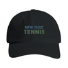 Vintage broderad New York Tennis 2-design på bomullskeps, låg profil