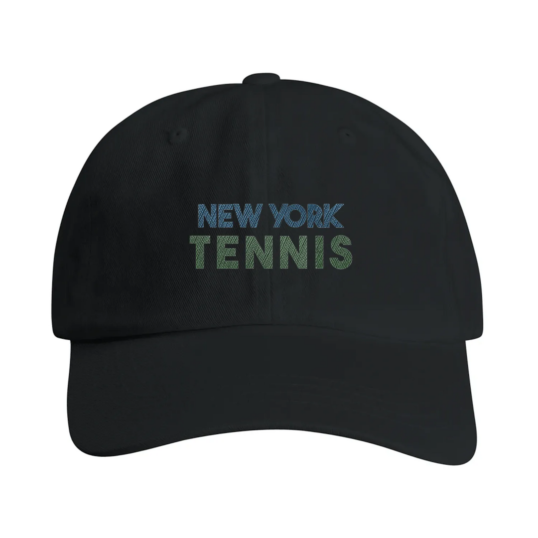 Vintage broderad New York Tennis 2-design på bomullskeps, låg profil
