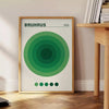 striking elegance Bauhaus Green Circle poster minimalist white blue design wall art lovers enthusiasts unique print sophistication space dimensions framed