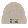 Image Sand de Beanie New York Tennis 2  - Cotton Bio, Embroidered Design