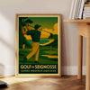 charm Seignosse vintage golf poster art yellow gray tones deco best gift golfers dimensions perfect wall accent unframed options available