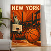 ニューヨークNBAポスター。黒と赤のデザインで、バスケットボールファンにぴったりの壁アート。サイズはA4からA0まで選べます。