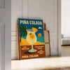 ambiance exotique affiche Pina Colada couleurs vibrantes orange jaune intérieur création unique disponibles A4 cm A0