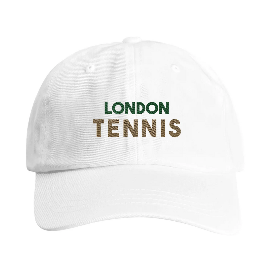Vintage London Tennis keps broderad med låg profil och böjd skärm