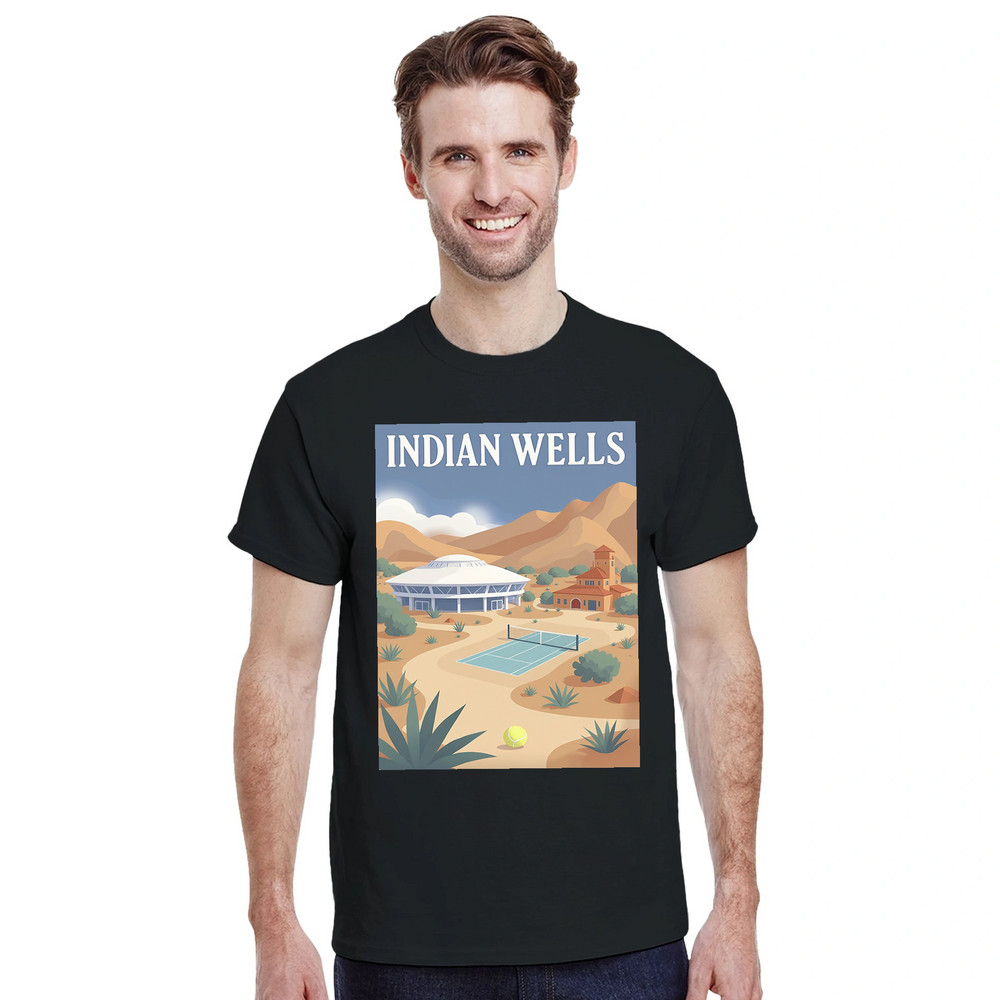 T-shirt love tennis Indian Wells t shirt fans United States events stylish tee passion court today comfort soft breathable cotton fabric wardrobe