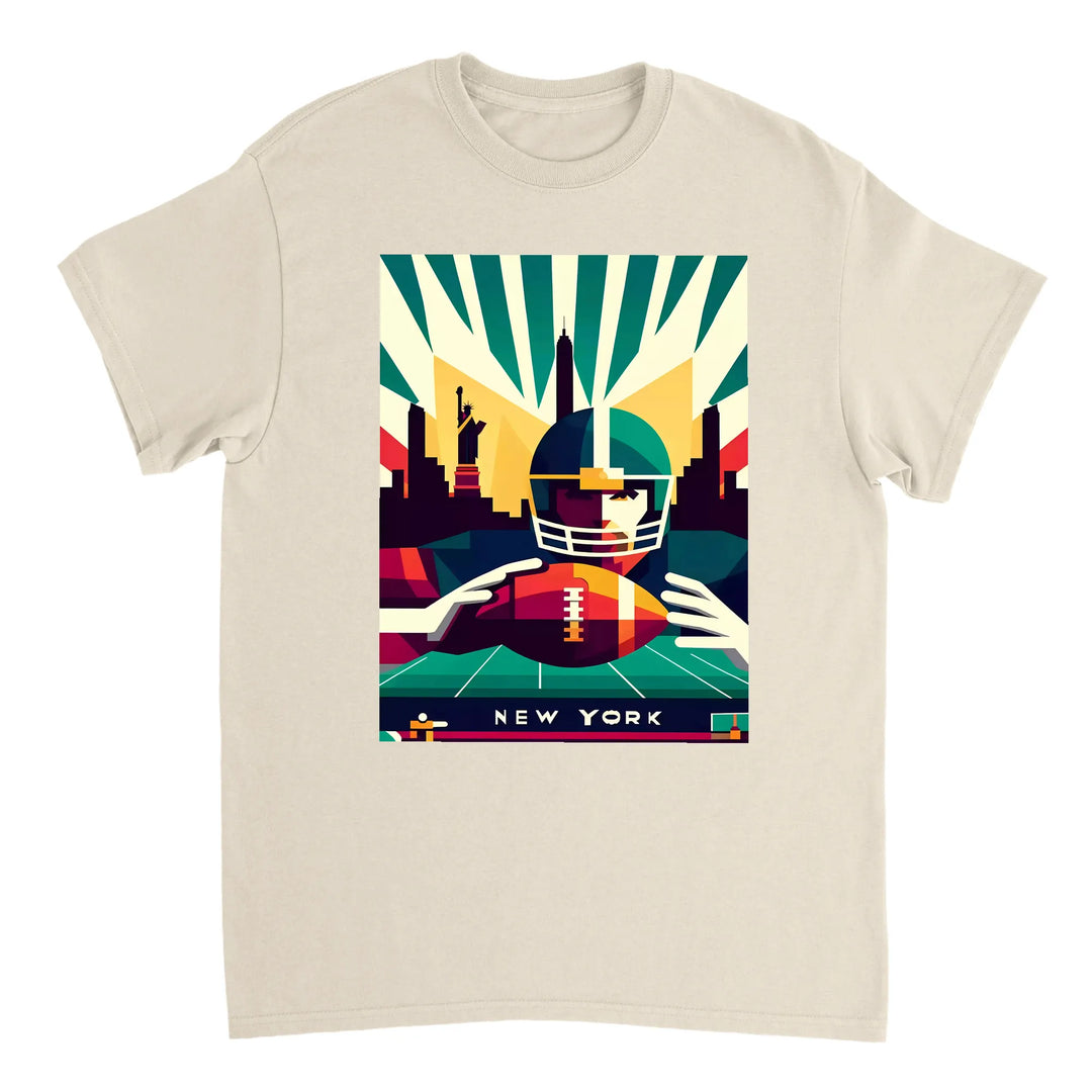 Stylowy t-shirt z motywem nowojorskiego futbolu, idealny na mecze i codzienne wyjścia. Wysokiej jakości bawełna zapewnia komf