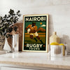 magnifique vintage matchs emblématiques Nairobi poster art déco captivant une touche unique décoration affiche rugby dimensions idéales 50x70 cm disponibles A4 A0