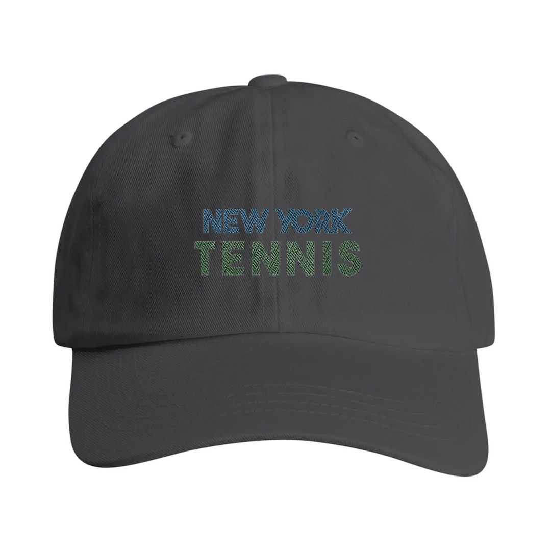 Vintage broderad New York Tennis 2-design på bomullskeps, låg profil