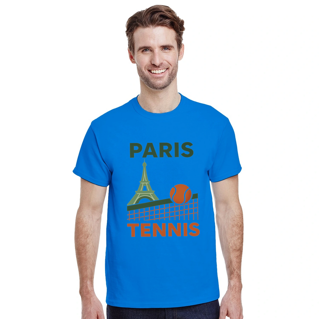 Stilīgs Parīzes tenisa T-krekls, kas apvieno komfortu un eleganci, ideāli piemērots tenisa entuziastiem un Parīzes mīļotājiem