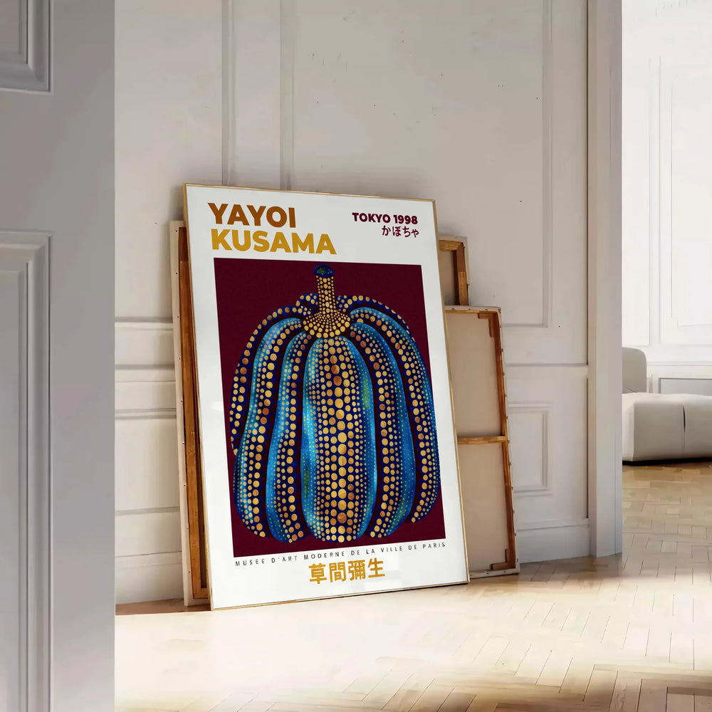 vibrant Pumpkin poster Yayoi Kusama unique artistry warm shades brown orange sized captivating piece space decor unframed option