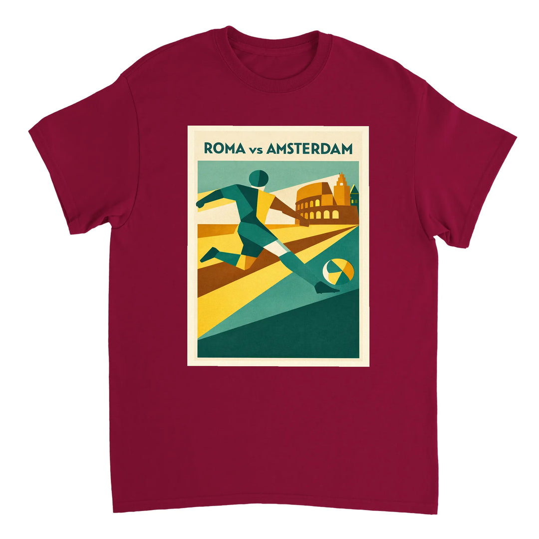 T-shirt ποδοσφαίρου Ρώμης, άνετη και στυλάτη, ιδανική για αγώνες και casual εμφανίσεις, διαθέσιμη σε S, M, L, XL, XXL