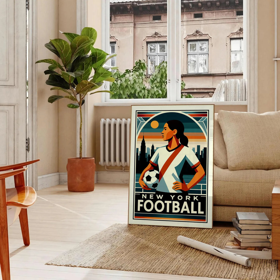 captivante thème New York Football 3 couleurs rouge noir passionnés une touche dynamique décor poster dimensions 50x70 cm disponibles A4 A0