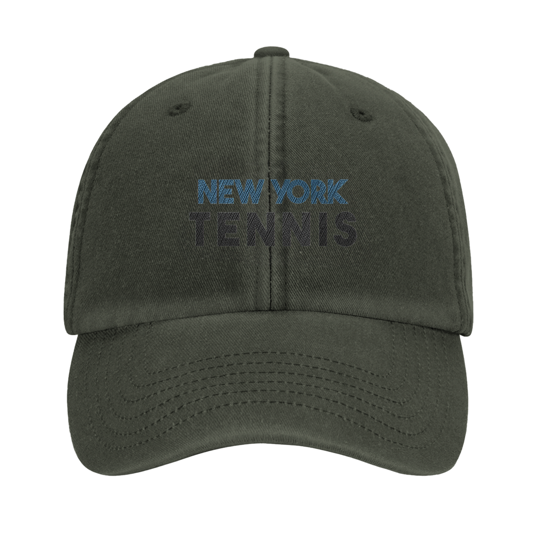 Gorra vintage de tenis de Nueva York con diseño bordado, hecha de algodón 100% cepillado, ideal para un estilo casual