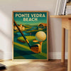 stunning Ponte Vedra Beach Golf Poster Art vibrant yellow green hues spirit vintage wall piece best gift golfers dads men yours today space timeless decor unframed formats