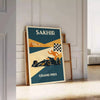 space stunning Sakhir Bahrain F1 poster vibrant brown orange hues thrill race motorsport enthusiast eye artwork today decor dimensions A4 cm A0