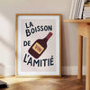 kitchen elegant La Boisson l'Amitié Vin poster chic black white design piece perfect friendship wine today A4 cm A0 dimensions