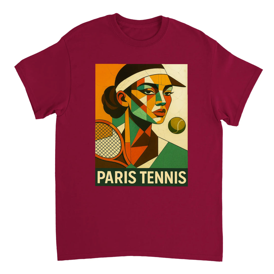 Image Red de Paris Cubist Tennis Tshirt [color:red] [view:front]