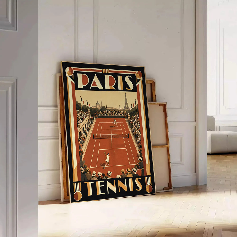 space Paris Tennis 2 poster dynamic blend black green hues eye artwork perfect lovers sporty touch decor statement size A4 cm A0