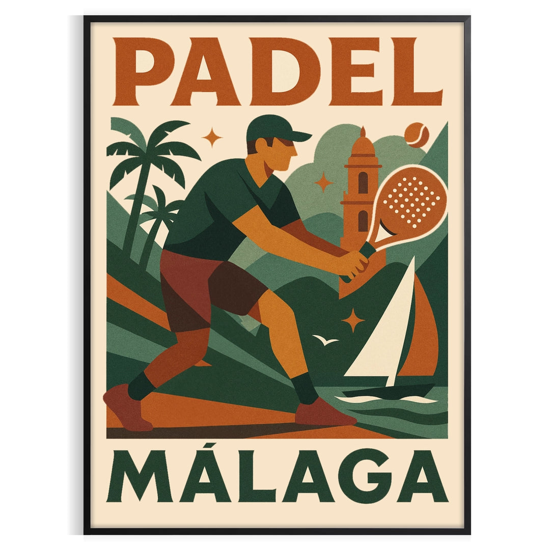 space stunning Malaga Padel Sport 8 poster dynamic orange gray hues sized vibrant design energy thrill home unframed formats