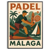 affiche exclusive Málaga Padel 8 fusion parfaite orange vibrant gris élégant incontournable passionnés format 50x70 cm une touche sportive déco disponibles A4 A0