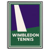 ウィンブルドンテニスのミニマルポスター。グレーとグリーンの洗練されたデザインで、スポーツ愛好者にぴったりのエレガントなアートワーク。