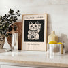 charming Maneki Neko fortune cat poster elegant gray vibrant orange room aesthetic masterpiece positivity luck unframed version captivating decor piece
