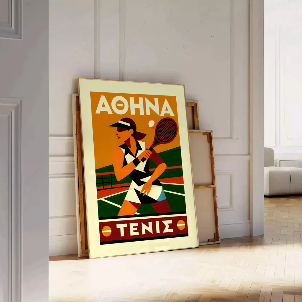 Athena Tennis 2 poster bold red black design spirit game dimensions artwork perfect enthusiast today available convenience