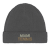 Image Grahite de Beanie Miami Tennis 2  - Cotton Bio, Embroidered Design
