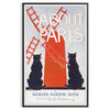 vintage Paris poster captivating gray red hues perfect timeless elegance space gift unique wall art piece exquisite artwork enchanting allure