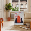vintage Paris poster captivating gray red hues perfect timeless elegance space gift unique wall art piece exquisite artwork enchanting allure