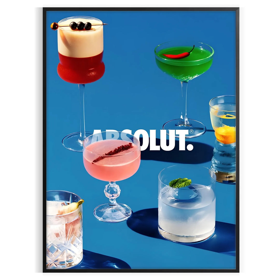 Absolut Cocktail Art Print Travel Poster High Quality Frame Premium Print Home Decor Color