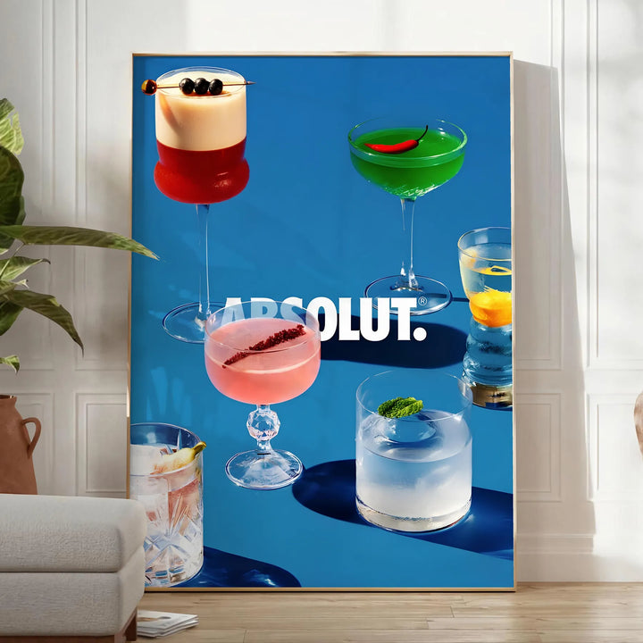 Absolut Cocktail Art Print Travel Poster High Quality Frame Premium Print Home Decor Color