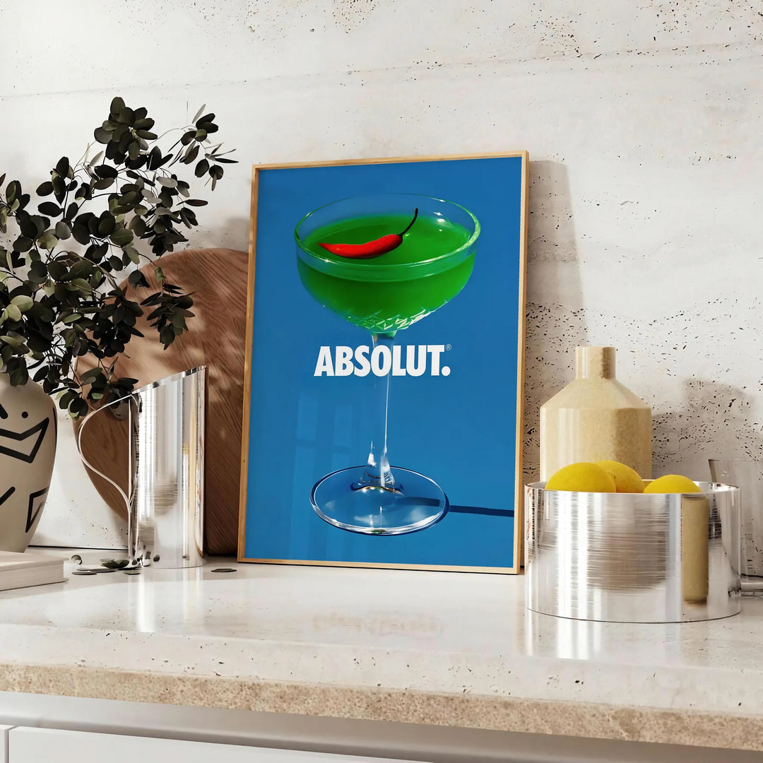 Absolut Cocktail Print Travel Poster High Quality Frame Premium Print Home Decor Color