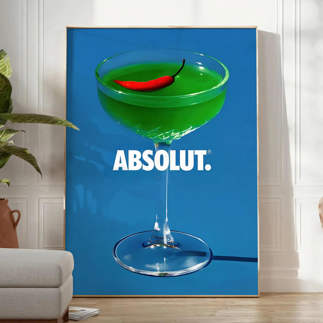 Absolut Cocktail Print Travel Poster High Quality Frame Premium Print Home Decor Color