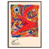 room vibrant abstract colored maximalist poster orange blue hues eye wall art unique gift artwork energy style space sizes A4 cm A0