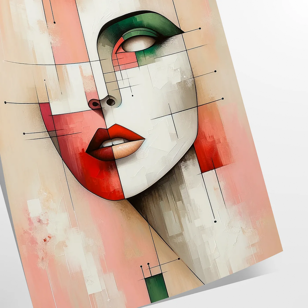 Abstract Geometrical Human Poster Travel Poster High Quality Frame Premium Print Home Decor Color