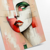 space abstract geometrical human poster vibrant shades orange red stunning wall art perfect gift splash creativity room sizes A4 cm A0