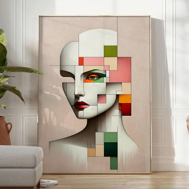 Abstract Geometrical Human Print Travel Poster High Quality Frame Premium Print Home Decor Color