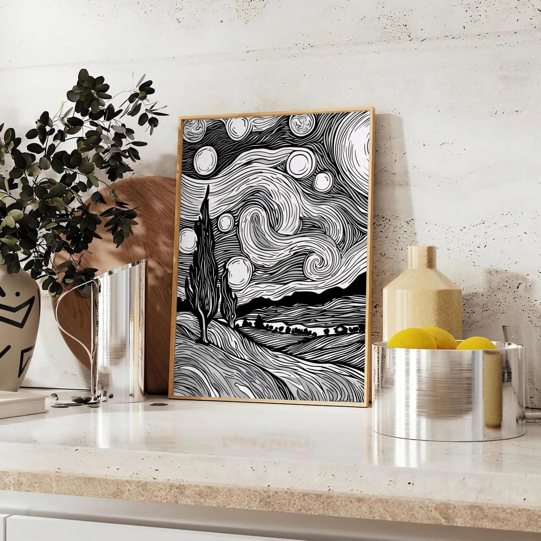 Abstract Line Art Poster 1 Travel Poster High Quality Frame Premium Print Home Decor Color