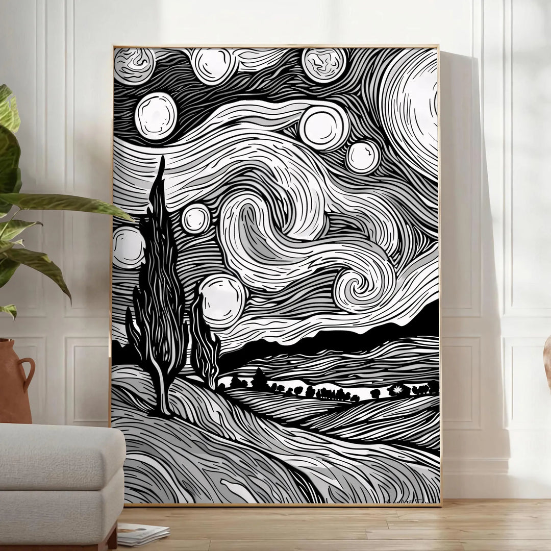 Abstract Line Art Poster 1 Travel Poster High Quality Frame Premium Print Home Decor Color