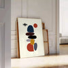 Affiche scandinave abstraite teintes orange blanc parfait intérieur moderne cadeau idéal amateurs art design disponibles A4 cm A0