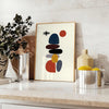 Affiche scandinave abstraite teintes orange blanc parfait intérieur moderne cadeau idéal amateurs art design disponibles A4 cm A0