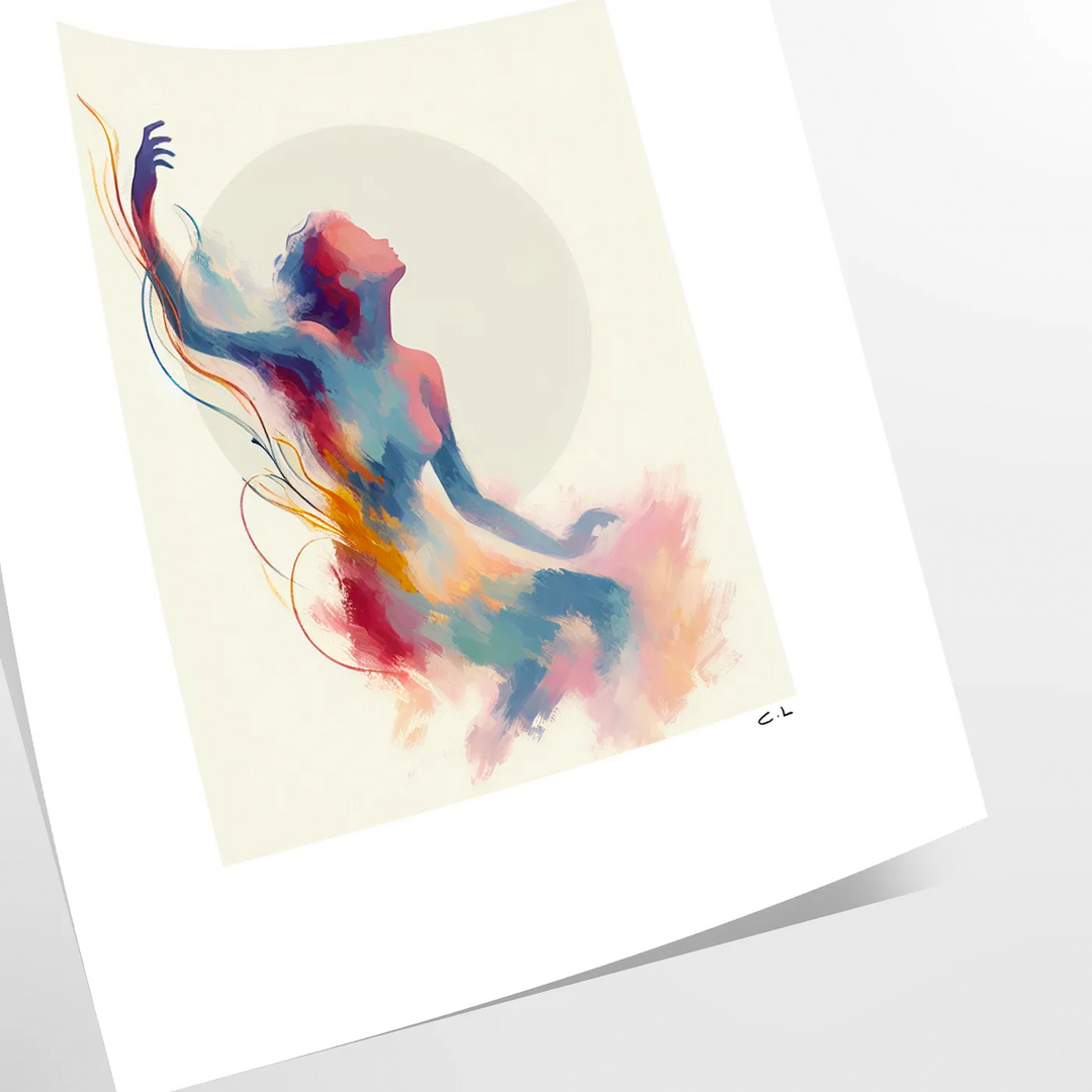 Abstract Woman Wall Art Travel Poster High Quality Frame Premium Print Home Decor Color