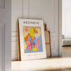 space aesthetic colored maximalist art poster vibrant purple bold black hues wall piece perfect gift lovers unique print stunning artwork