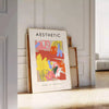 une explosion couleurs intérieur affiche maximaliste design esthétique unique tons vibrants jaune vert tous cordialement cadeau disponible style