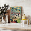 space sleek airplane travel poster striking black green design aviation enthusiasts captivating wall art ideal gift distinct artwork available loose prints versatile display options