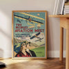space sleek airplane travel poster striking black green design aviation enthusiasts captivating wall art ideal gift distinct artwork available loose prints versatile display options