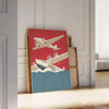 decor Vintage Airplanes Poster captivating blend gray orange hues stunning wall art perfect enthusiasts memorable gift artwork space